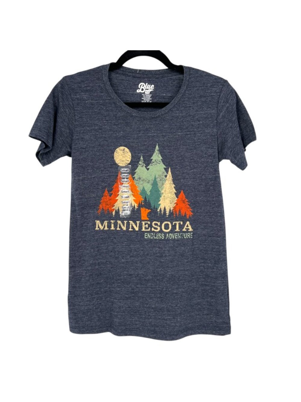 Blue 84 Minnesota Endless Adventure Graphic T-Shirt Small Navy Blue Heather NWT